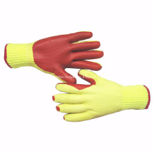 Polyester Cotton Liner with Red Rubber Coated Working Labor Gloves